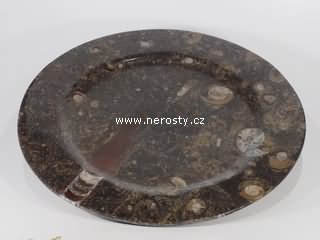 mramor s fosíliemi, kulatý talíř